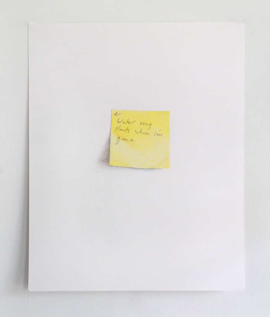 We mistook this Post-It note for an actual sign, but it's an art piece by Houston artist Iva Kinnaird. Photo courtesy the artist.