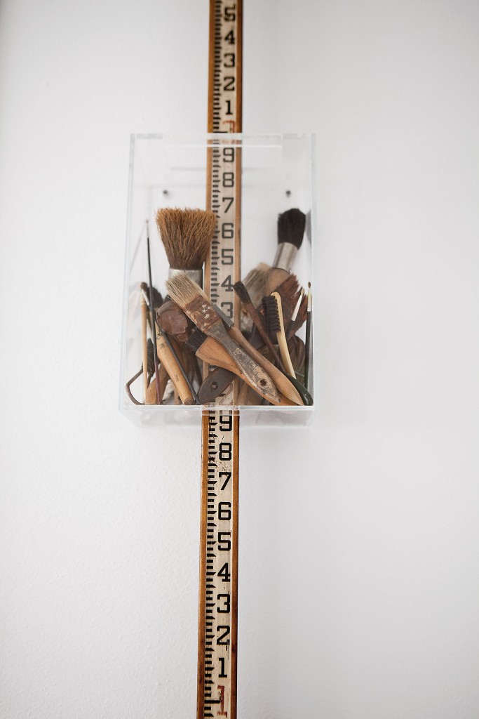 The artist’s assemblage "Paint by Numbers," 2013