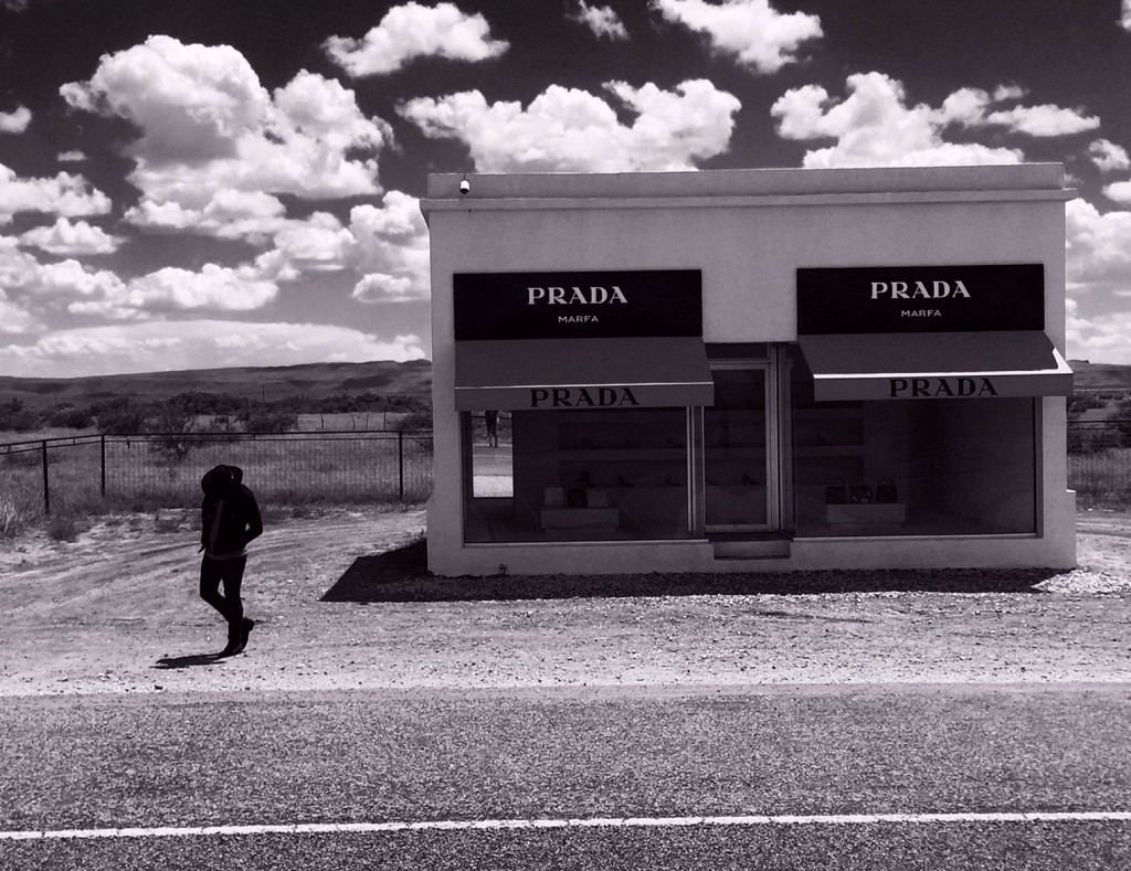 Collin scouts the Prada Marfa installation.