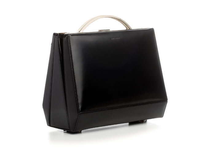 Eddie Borgo Dean doctor bag in jet with blonde hardware