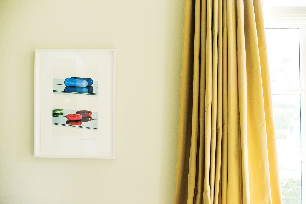 Damien Hirst artwork in the living room.