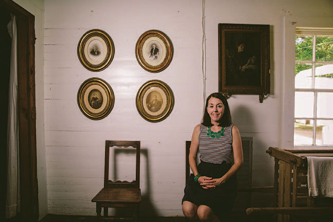 Marie Miral Taylor with a rare set of Louis Philippe gold-leaf frames dating to 1830-1848, for sale at Maison Miral for $1200.