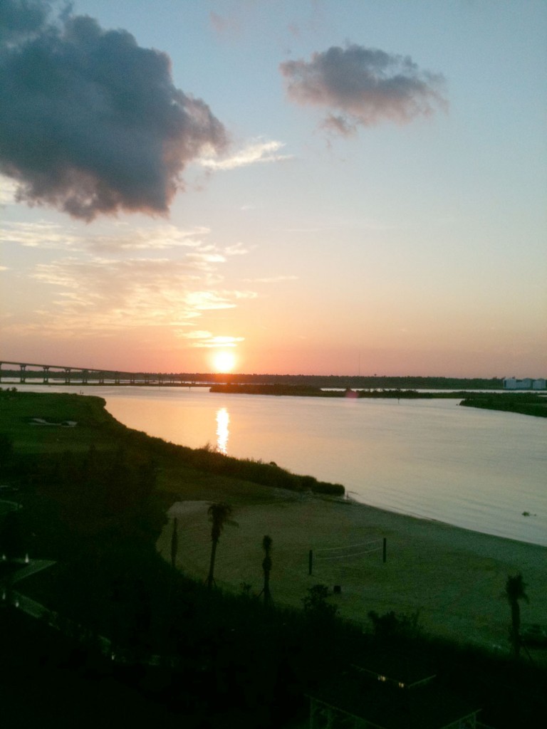 The view from my hotel balcony onto the Golden Nugget's beach, where volleyball is played, a bar proffers cerveza and flickering fire pits at night provide gathering points of light.