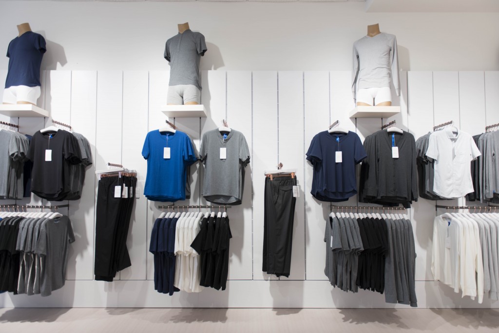 Kit and Ace men's merchandise. 