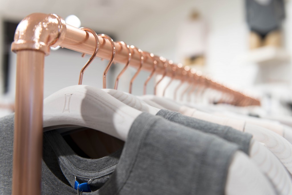 Kit and Ace's signature rose gold hangers. 