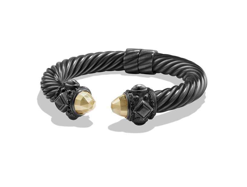 David Yurman's Renaissance bracelet with diamonds brings a dark sparkle.