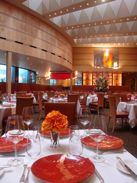 The main dining room at Tony's before lunch service.
