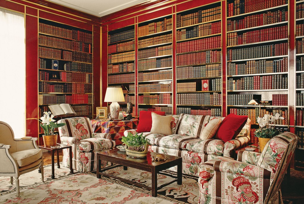 The iconic red library that the firm created for Brooke Astor at 778 Park Avenue. (Photography by William P. Steele)