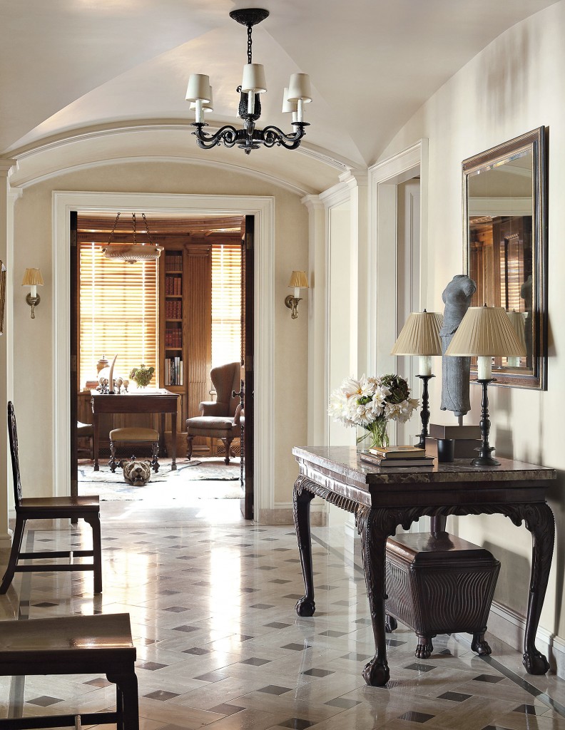 Albert Hadley and Bunny Williams in a room she designed for the Kips Bay Decorator Show House. (Photography by Maria Quiroga)
