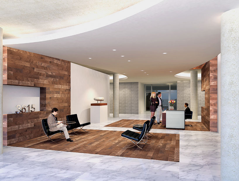 The lobby of a building such as 3615 Montrose looks like the lobby of your dream hotel.