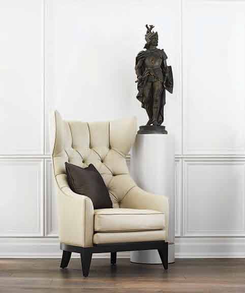 Powell & Bonnell tufted, customizeable Kudu lounge chair