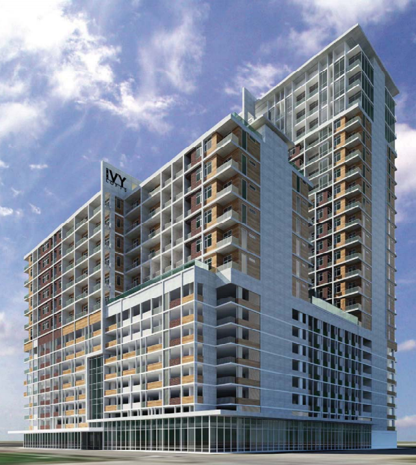 An exterior rendering of the Ivy Lofts, Houston's first micro-condo high-rise. (Photo courtesy RE/MAX Inner Loop)