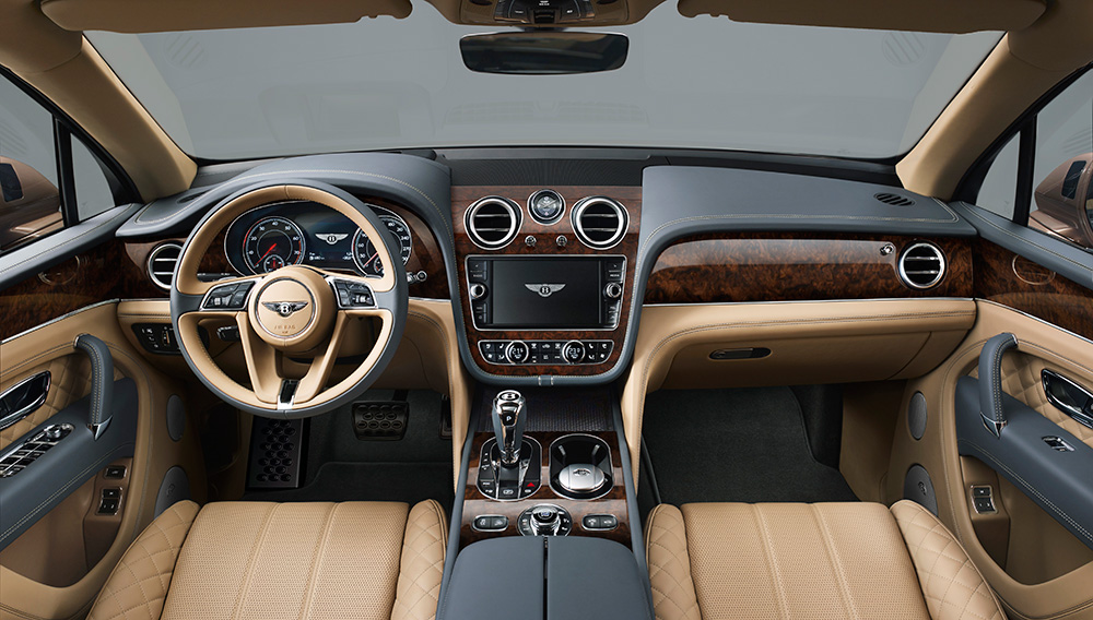 The Bentley Bentayga's interior is all leather and luxury. Courtesy Bentley.