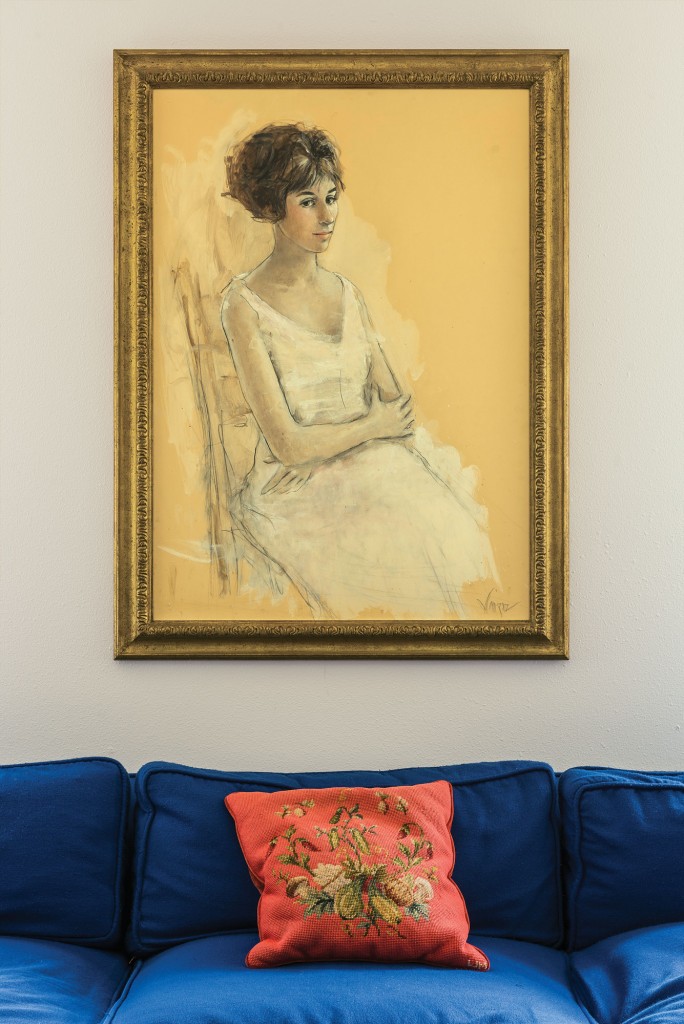 In the upstairs sitting room, Masterson's portrait painted by Charles Inzer, a commission arranged by Meredith Long & Company, circa late 1960s.
