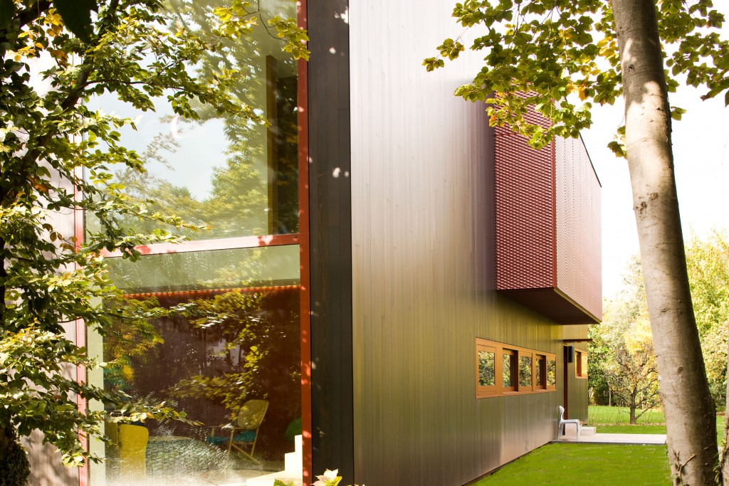 Large windows allow for a feeling of living with nature.