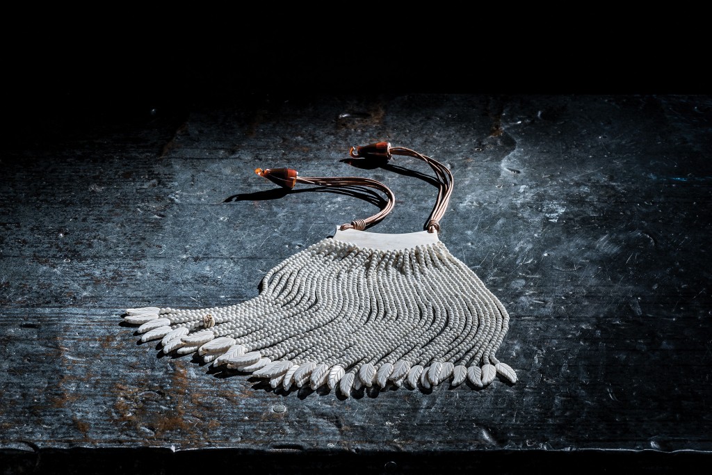 Horn, bone and leather necklace, available at Elements