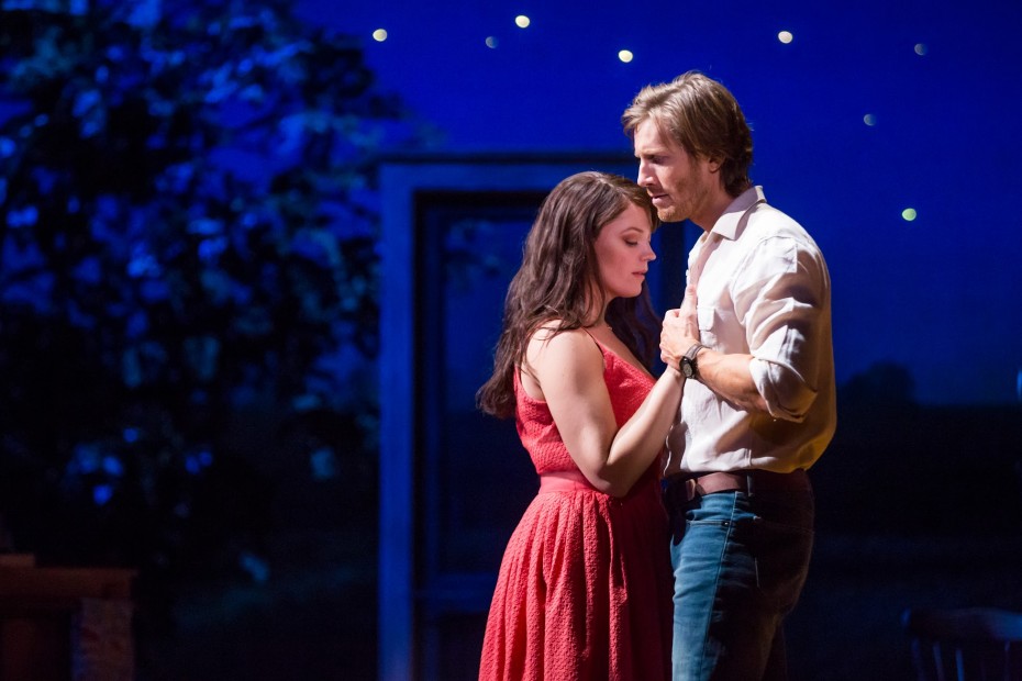 Elizabeth Stanley as Francesca and Andrew Samonsky as Robert in the national tour of "The Bridges of Madison County." Photo by Matthew Murphy.