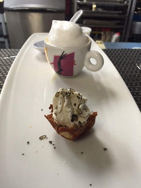 lobster bisque, parmesan foam