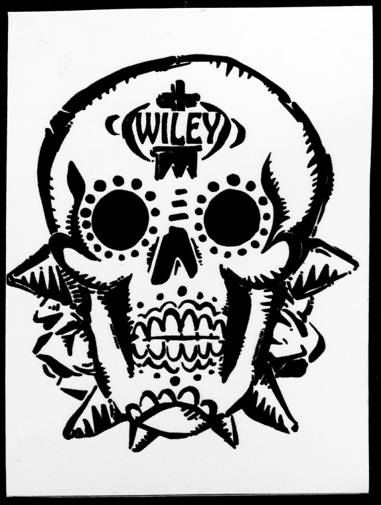Wiley’s drawing inspired by Hispanic culture, a sugar candy skull