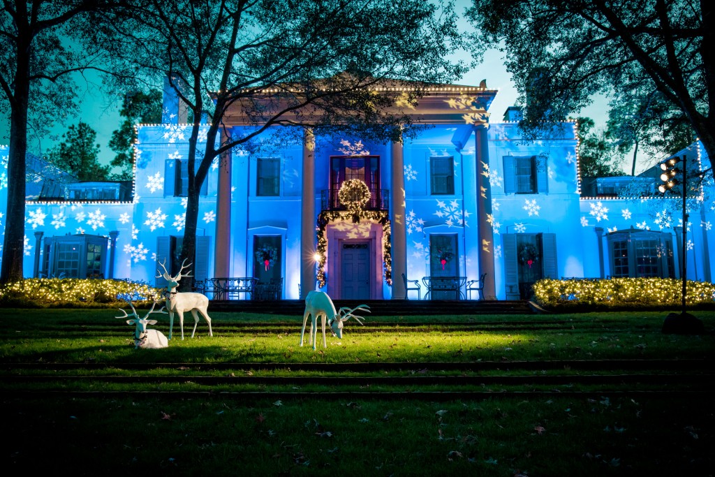 Also imaginative and out-of-the-box, Alley Theater company actor Todd Waite staged the strangely surreal and enchanting Christmas Village at Bayou Bend. Photo Collin Kelly.