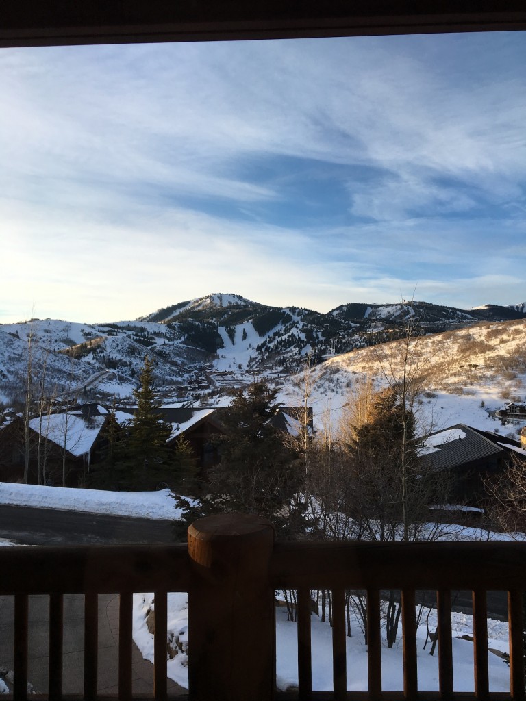 Snowy mountain view of Park City