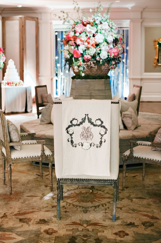 The couple's custom monogram appeared throughout the reception. 