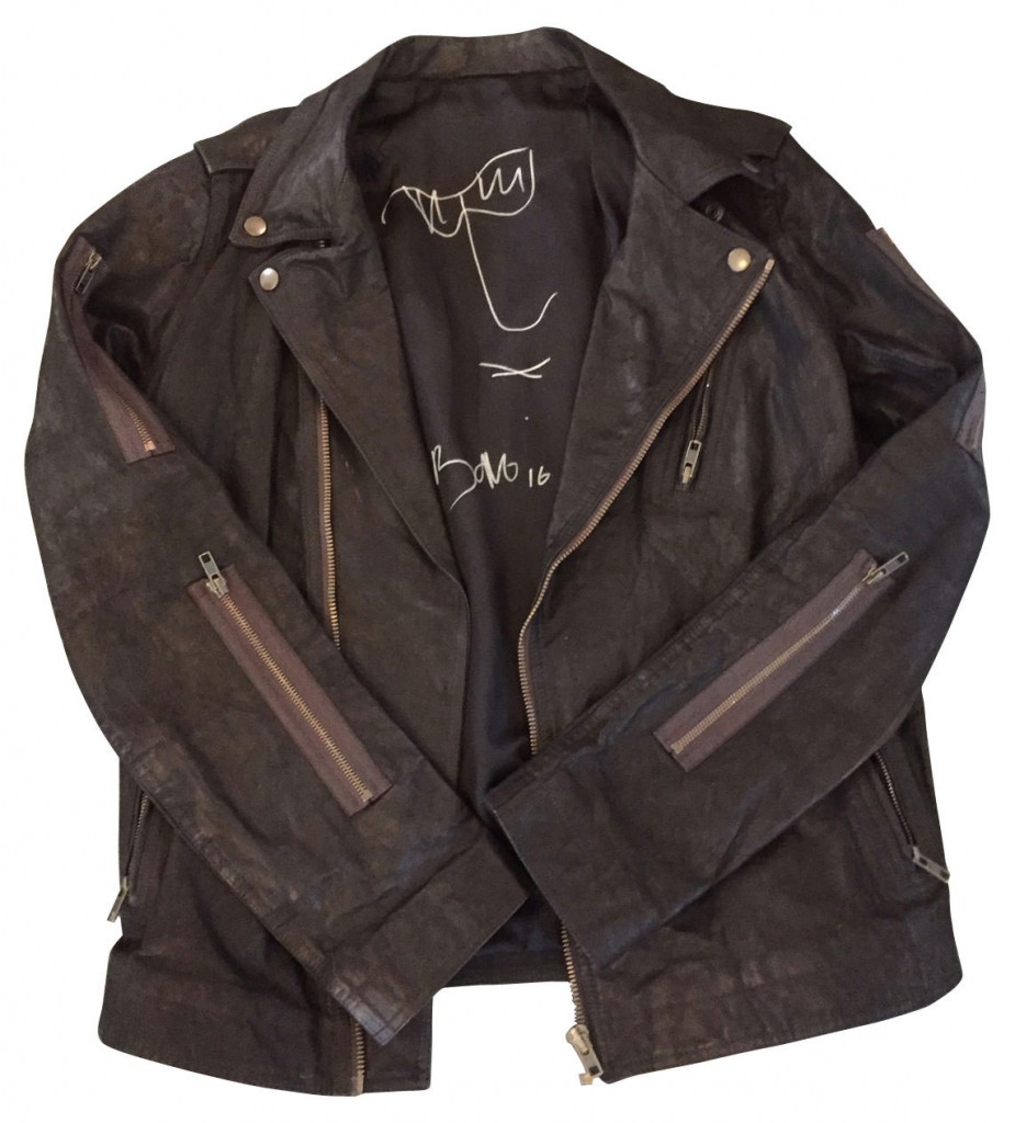 Rick Owens, Bono's Leather Jacket, 2015. Donated by Bono. Est. $15,000-$20,000.  Courtesy Paddle8.