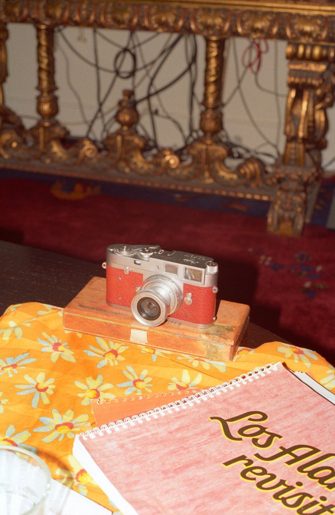 Chris Akin made a pilgrimage to Memphis in May 2014 to meet his idol William Eggleston. Shown: the master of color photography's Leica M2 with his famed volume "Los Alamos Revisited."