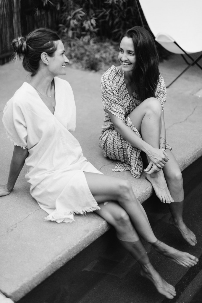 Erin Breen and Katie McClure wearing Corfu caftans. (Photograph Kendall Hanna)