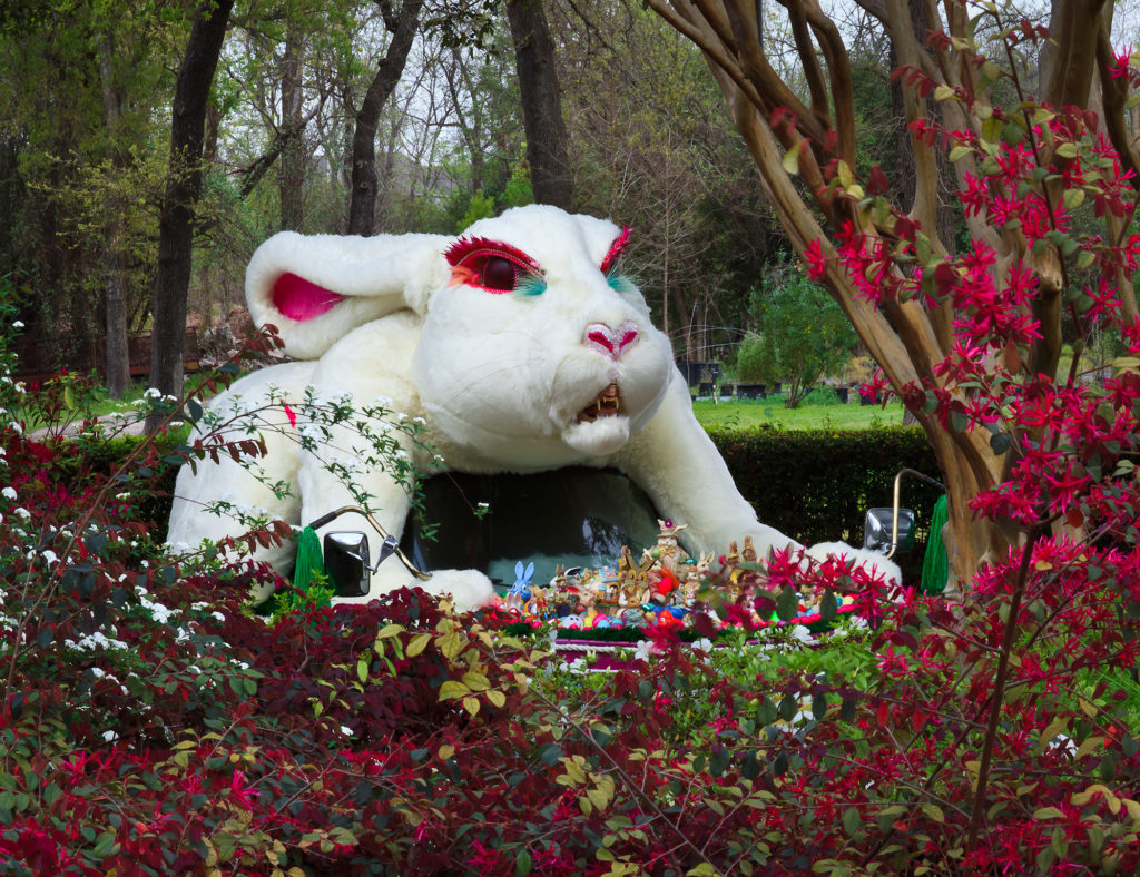 Chronicler of the Art Car movement Irv Tepper captured the allure and energy of Rex the Rabbit in this image, which was exhibited in 2011 at the Nave Museum in Victoria, Texas. (Courtesy of the artist)