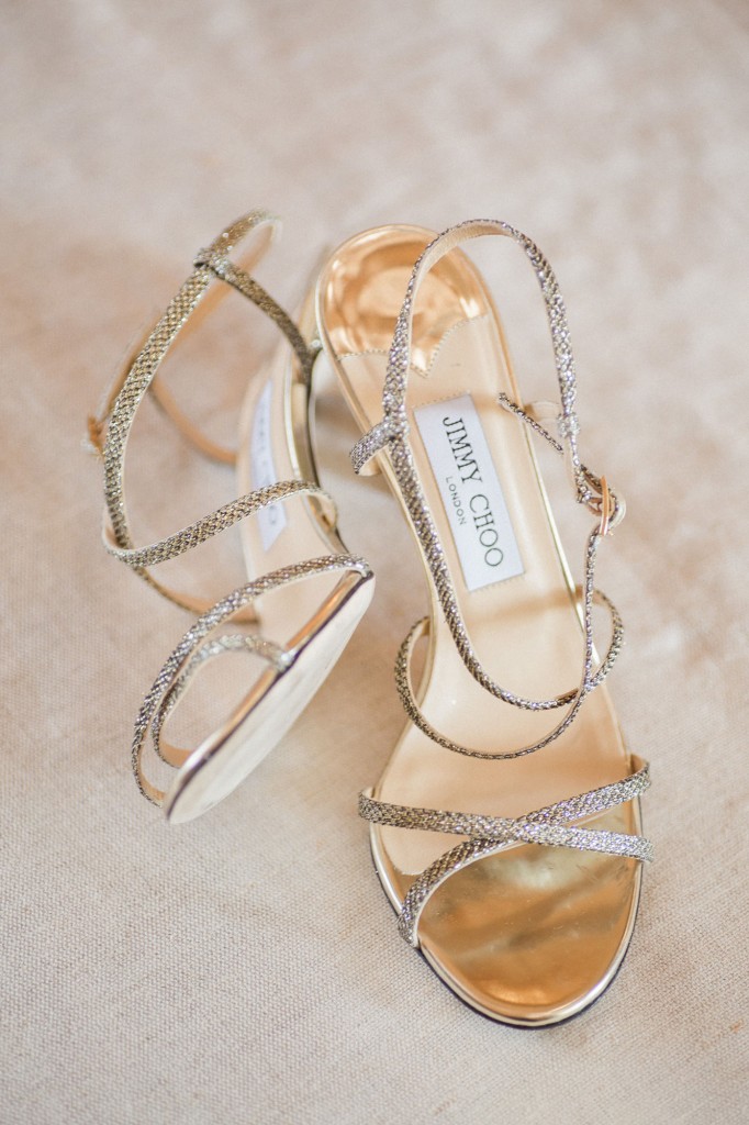 Heather Young’s wedding shoes, by Jimmy Choo