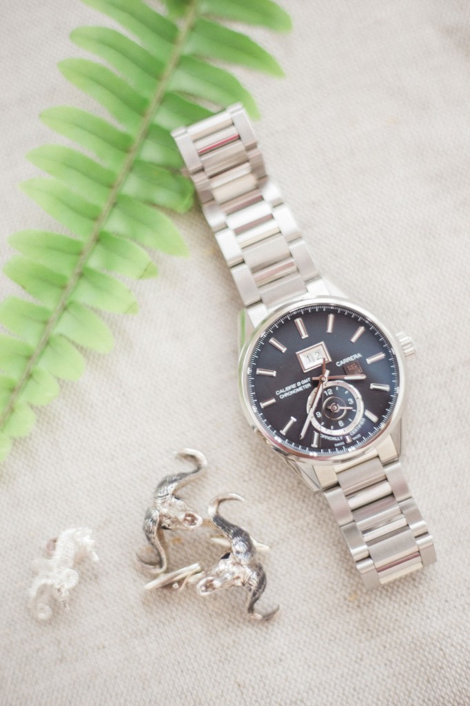 What The Groom Wore: Longhorn cufflinks and a sleek watch