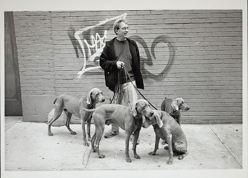 William Wegman with his celebrated Weimaraners, circa 2006.