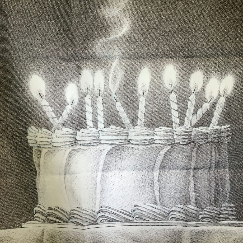 Neva Mikulicz’ Art of Food napkin, created for a Recipe for Success benefit, illustrates the artist's talent with drawing. Mikulicz is one of the foundational artists in Anya Tish Gallery's stable personally discovered by Anya. (Courtesy the artist, Anya Tish Gallery, and Recipe for Success.(Courtesy the artist, Anya Tish Gallery, and Recipe for Success.