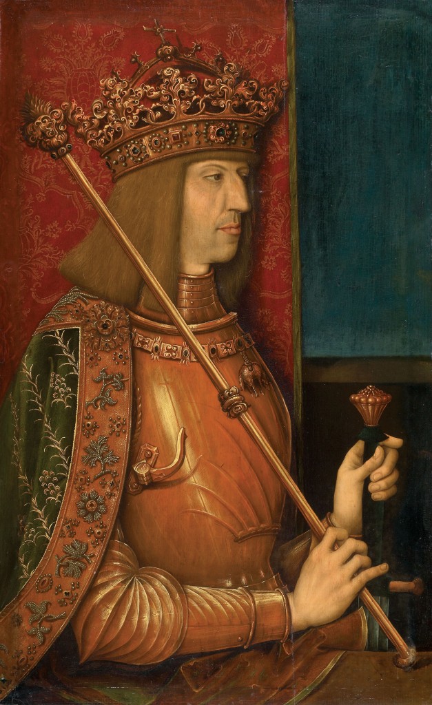 After Bernhard Strigel’s
"Portrait of Maximilian I,"
circa 1508. Collection
Kunsthistorisches Museum,
Vienna.