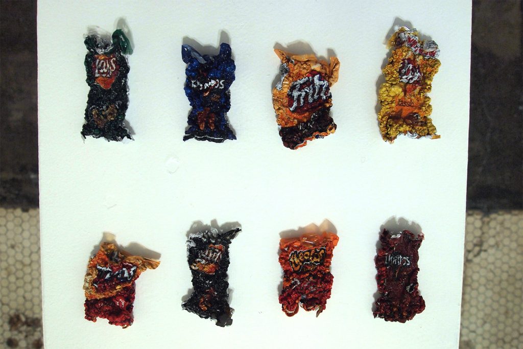 Beefhaus' "Devil Particle" (detail), 2015, among the edgy fair at Art City Austin Art Fair (Courtesy the artists and artspace)