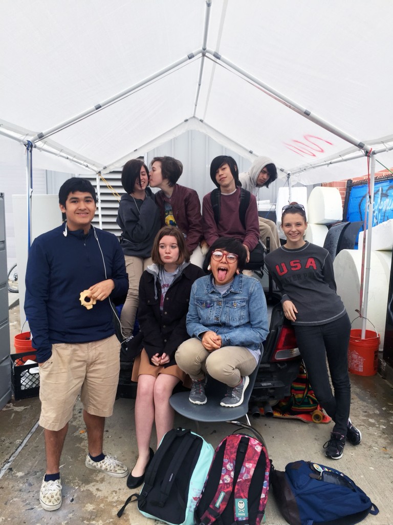 The Reagan High School Art Car Club, ready for their close-up.