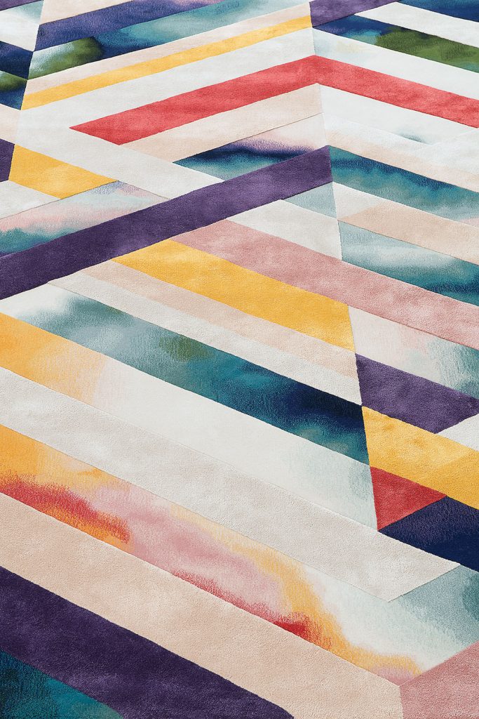 Jeff Leatham for Tai Ping Synchronism I rug in wool and dull silk