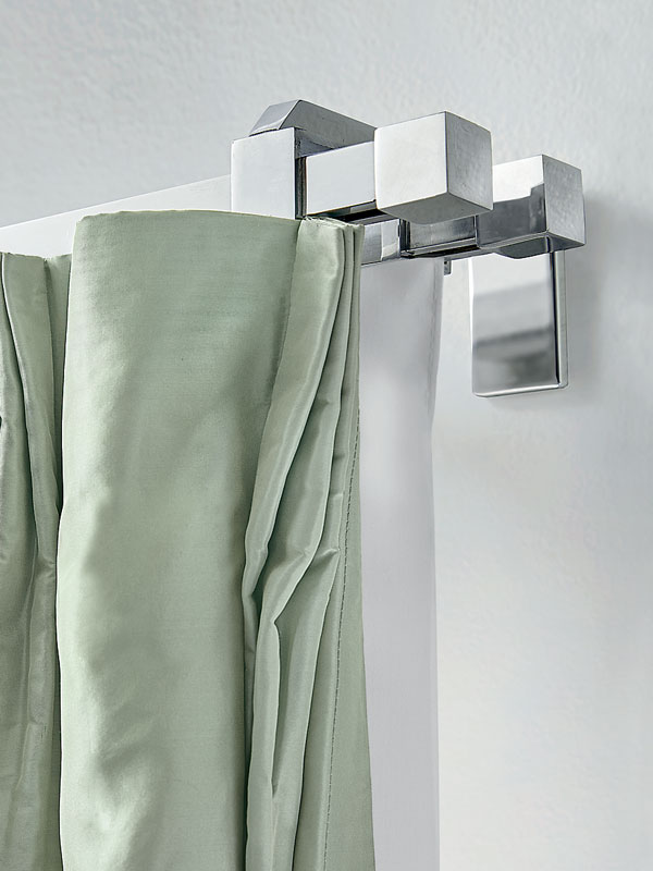 Bauhaus Polished Aluminum Collection, at Antique Drapery Rod Co.