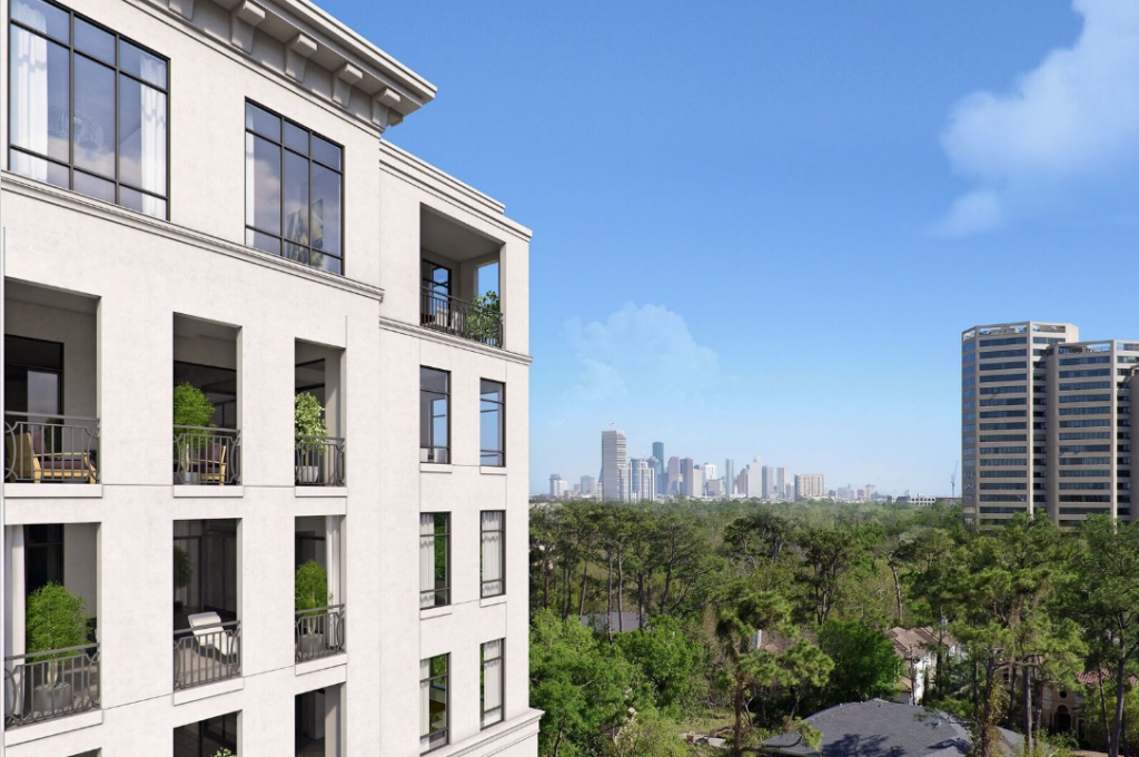 The Houston skyline is right outside your balcony. 