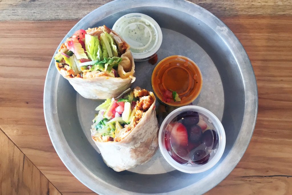The buffalo chicken wrap makes for a great lunch option. 