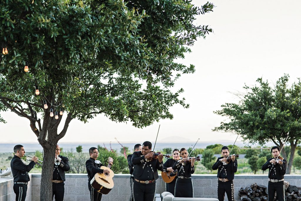 Mariachis (shown) provided high notes as did Los Hijos de Frida, a band the couple discovered in Mexico City.