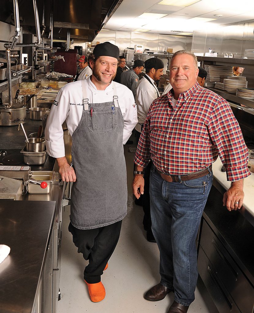 Executive chef Bill McKinney and Chef/Partner Jim Mills in the State Fare kitchen