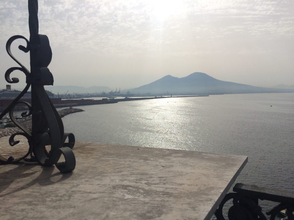 Waking up to the Bay of Naples at the Miramar Hotel.