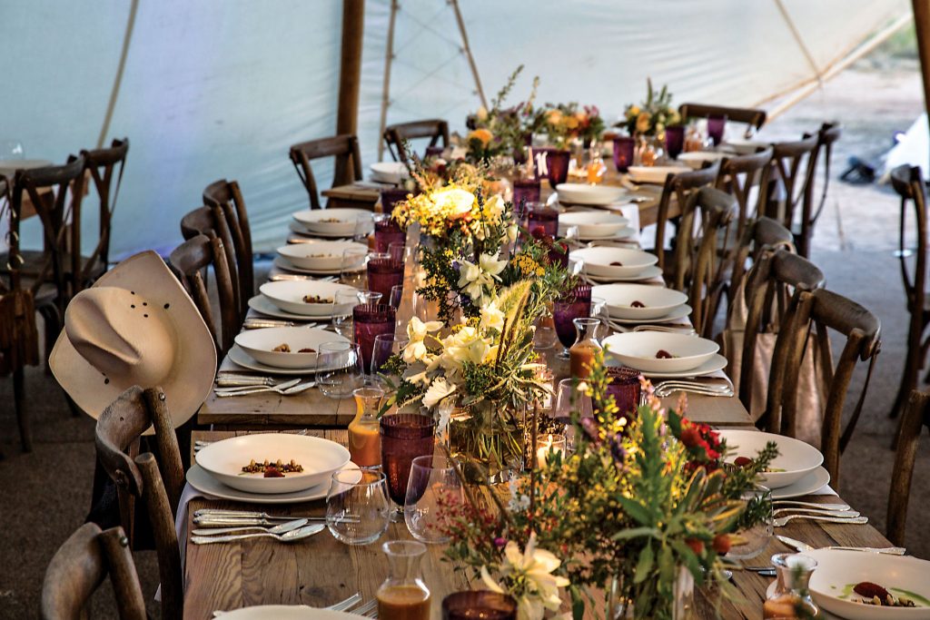 Dallas-based Food Company prepared the sprawling wedding feast. 