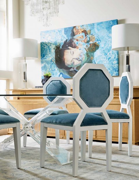 Scout Label chairs and table mix with vintage. (Photo by Stephen Karlisch)