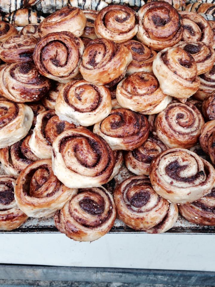 Sweet rolls in the Mechane Yehudah marketplace. (Photo by Mia Davis)