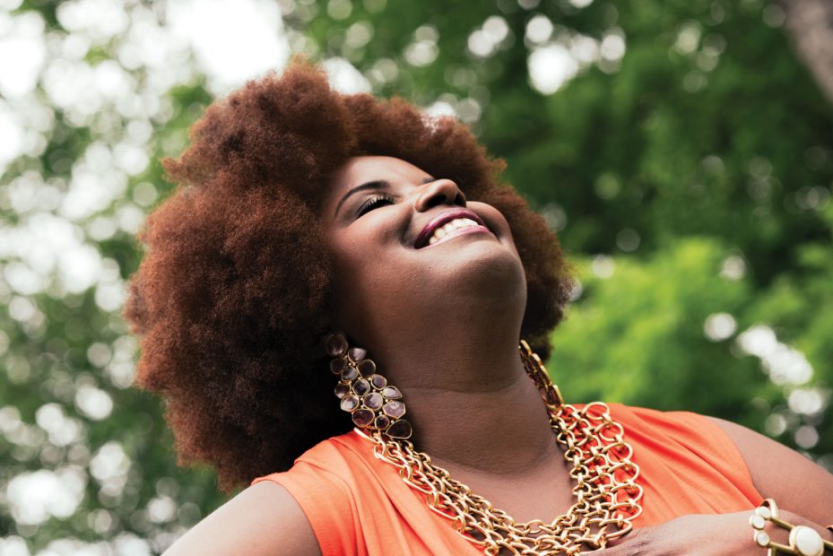 The Suffers' lead singer, Kam Franklin | Photo by Max Burkhalter | Hair and make up by Bianca Linette Rivas, Styling by Leslie Rivas Kelly