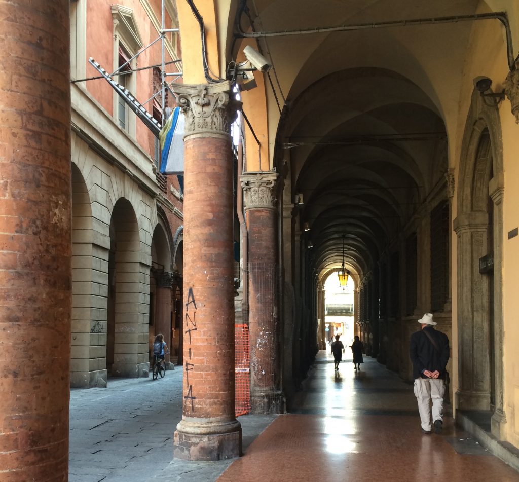 Earl on the way to Pinacoteca Nazionale di Bologna.