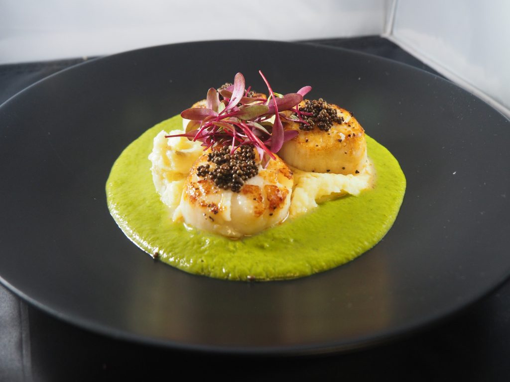 Pan-seared scallops